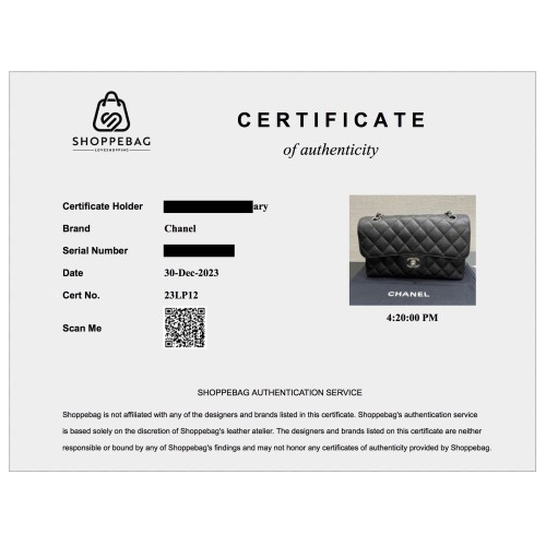 Authentication Certificate 23LP12