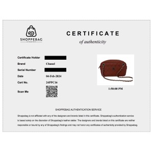 Authentication Certificate 24PPC16