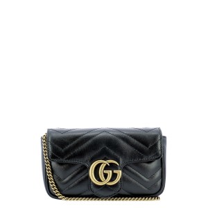 GUCCI GG Marmont Super Mini Shoulder Bag, Gold Hardware