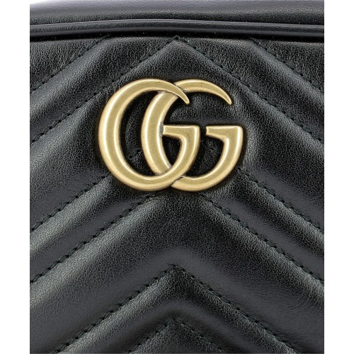GUCCI GG Marmont Matelassé Mini Bag, Gold Hardware