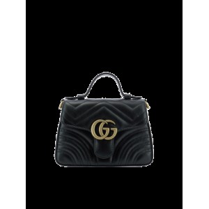GUCCI GG Marmont Mini Top Handle Bag, Gold Hardware