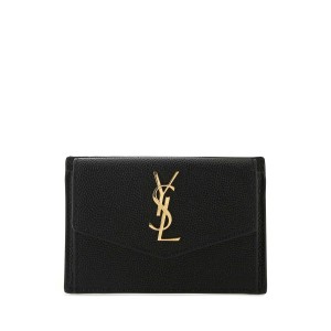 SAINT LAURENT Cardholder with Coin Pouch, Gold Hardware