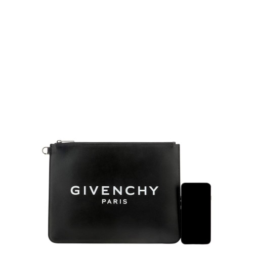 GIVENCHY Logo Clutch, Silver Hardware