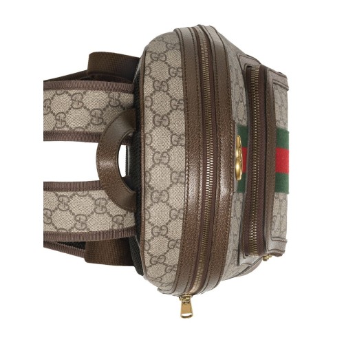 GUCCI Ophidia GG Supreme Small Backpack, Gold Hardware