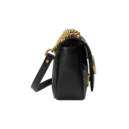 GUCCI GG Marmont Mini Shoulder Bag, Gold Hardware