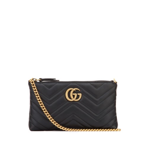 GUCCI GG Marmont Wallet On Chain, Gold Hardware