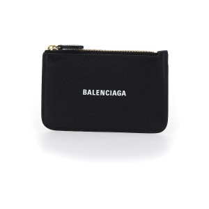 BALENCIAGA Zipped Cardholder, Gold Hardware