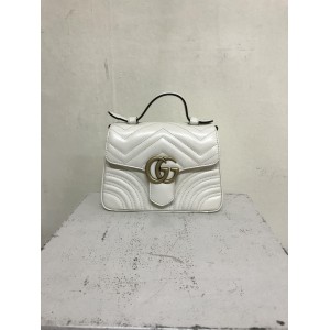 GUCCI GG Marmont Mini Top Handle Bag, Gold Hardware