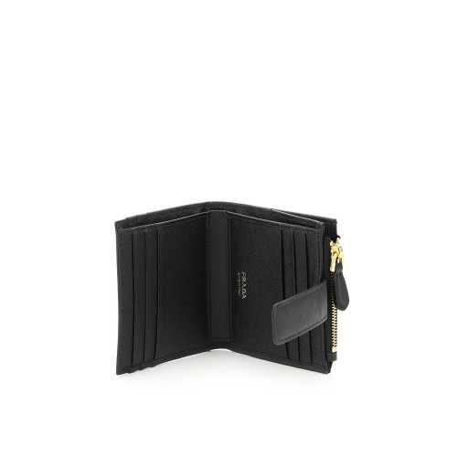 PRADA Saffiano Leather Cardholder, Gold Hardware