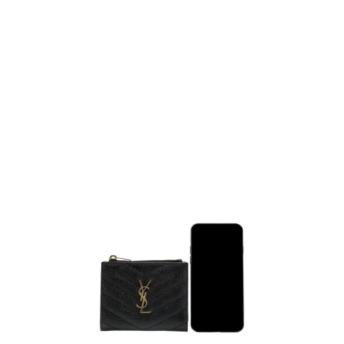 SAINT LAURENT Cassandre Wallet, Gold Hardware
