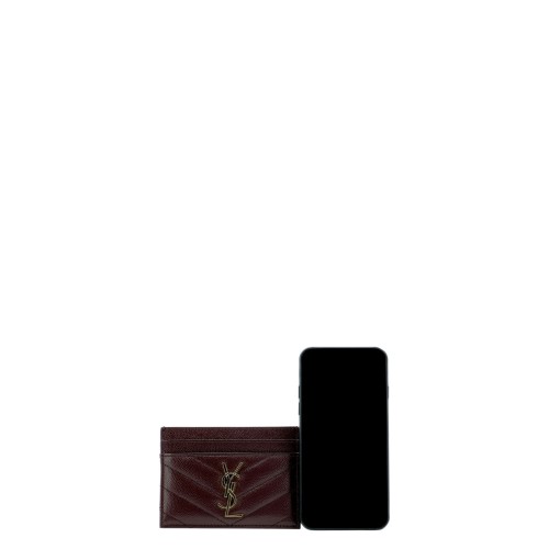 SAINT LAURENT Cassandre Cardholder, Gold Hardware