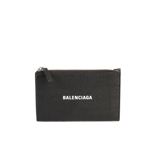 BALENCIAGA Grained Leather Zipped Cardholder