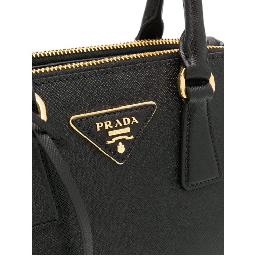 PRADA Galleria Mini Top Handle Bag, Gold Hardware