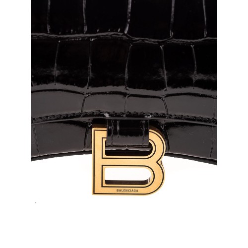 BALENCIAGA Hourglass Wallet on Chain, Gold Hardware