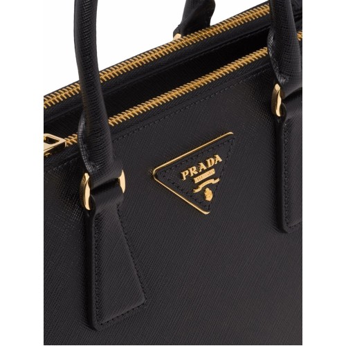 PRADA Galleria Small Top Handle Bag, Gold Hardware