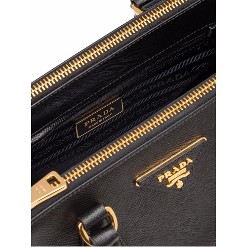 PRADA Galleria Small Top Handle Bag, Gold Hardware
