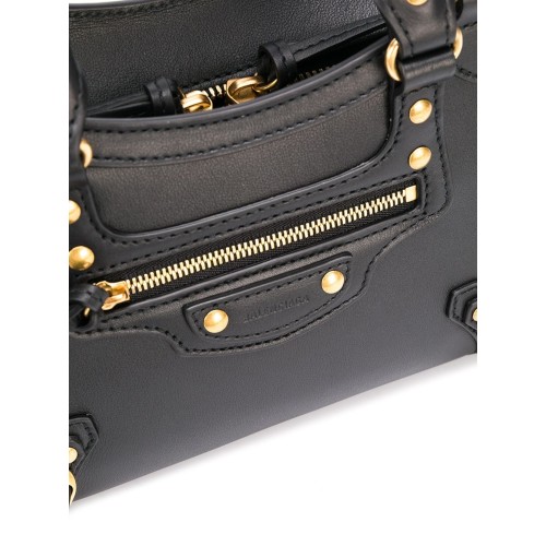 BALENCIAGA Neo Classic Mini Top Handle Bag, Gold Hardware