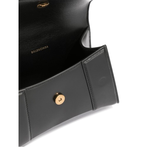 BALENCIAGA Hourglass XS Top Handle Bag, Gold Hardware