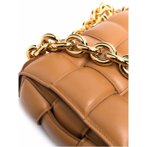 BOTTEGA VENETA Chain Padded Cassette Shoulder Bag, Gold Hardware
