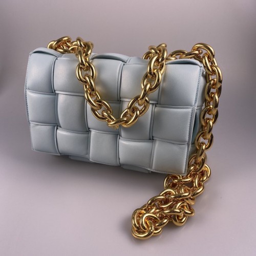 BOTTEGA VENETA Chain Padded Cassette Shoulder Bag, Gold Hardware