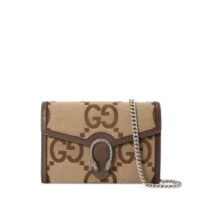 GUCCI Dionysus Jumbo GG Wallet on Chain, Silver Hardware
