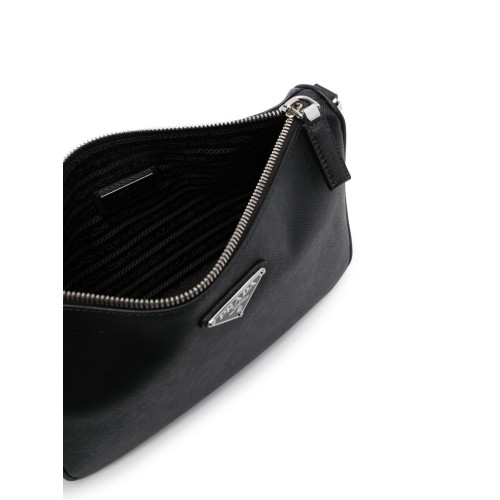 PRADA Saffiano Leather Crossbody Bag with Pouch, Silver Hardware