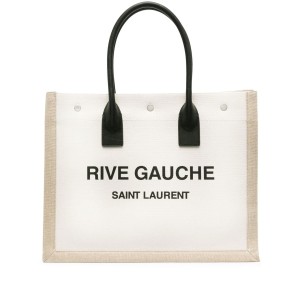 SAINT LAURENT Rive Gauche Canvas Tote Bag SHW