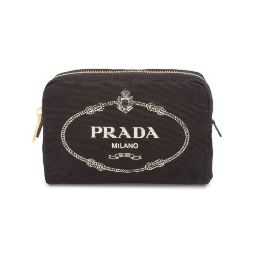 PRADA Cosmetic Pouch, Gold Hardware