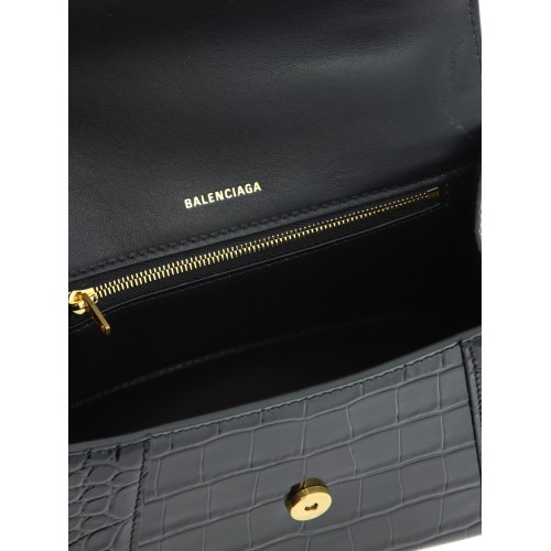 BALENCIAGA Hourglass Small Top Handle Bag, Gold Hardware