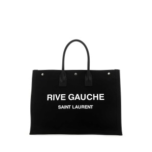 SAINT LAURENT Rive Gauche Tote Bag, Silver Hardware