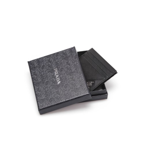 PRADA Saffiano Leather Cardholder, Silver Hardware
