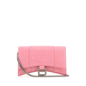 BALENCIAGA Pink Hourglass Shoulder Bag SHW
