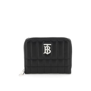 BURBERRY Quilted Lola Zipped Wallet, silver hardware