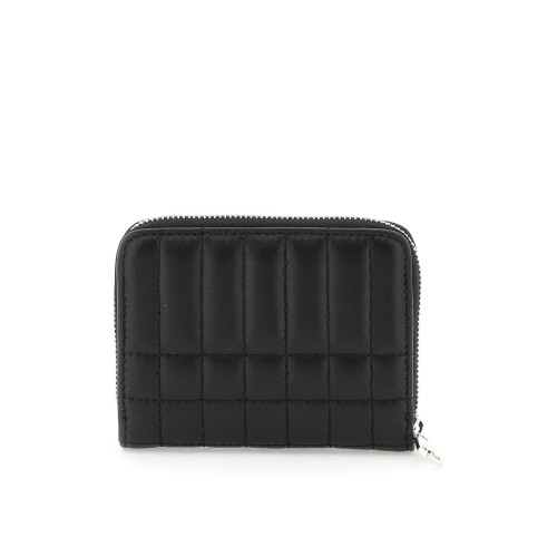 BURBERRY Quilted Lola Zipped Wallet, silver hardware