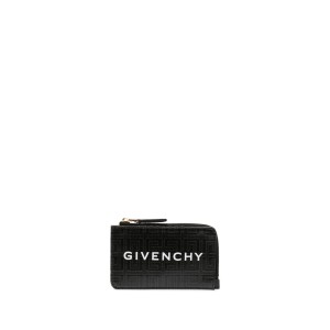 GIVENCHY 4G Monogram Zipped Cardholder, Silver Hardware