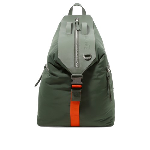 LOEWE Convertible Leather-Trimmed Shell Backpack