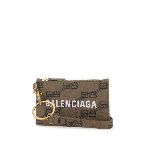 BALENCIAGA BB Monogram Zipped Pouch, Gold Hardware