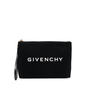 GIVENCHY Logo Printed Travel Pouch, Gold Hardware