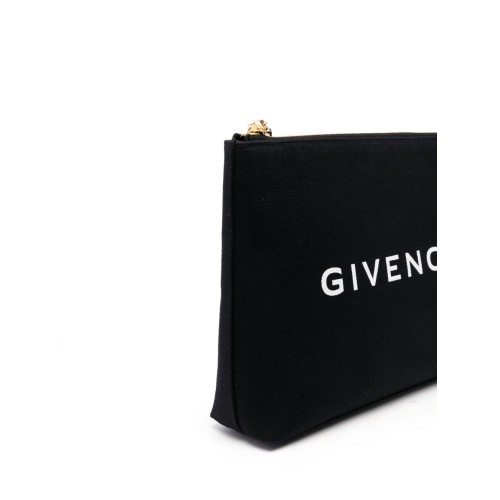 GIVENCHY Logo Printed Travel Pouch, Gold Hardware