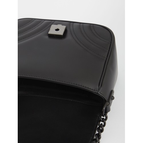 GUCCI GG Marmont Matelasse Belt Bag, Black Brass Hardware