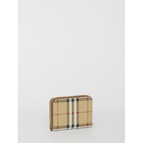 BURBERRY Vintage Check Zipped Wallet, gold hardware