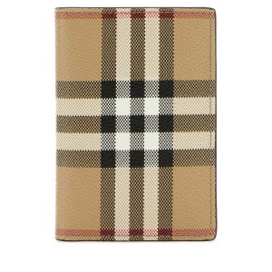 BURBERRY Vintage Check and Leather Vertical Card Case