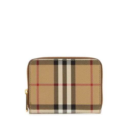 BURBERRY Vintage Check Zipped Wallet, gold hardware