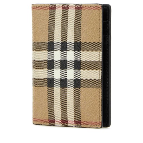 BURBERRY Vintage Check and Leather Vertical Card Case