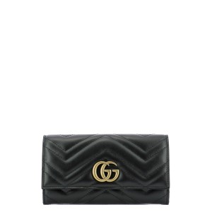 GUCCI GG Marmont Long Flap Wallet, Gold Hardware