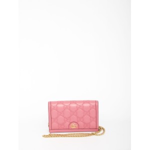GUCCI GG Leather Pouch, Gold Hardware