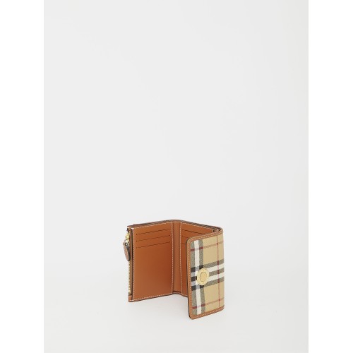 BURBERRY London Check Vertical Wallet, Gold Hardware