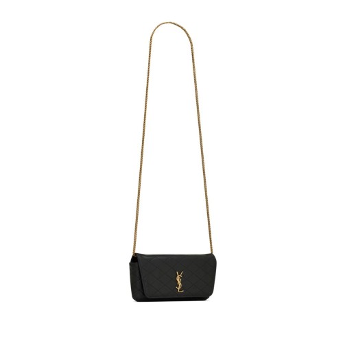 SAINT LAURENT Gaby Phone Holder Crossbody Bag, Gold Hardware