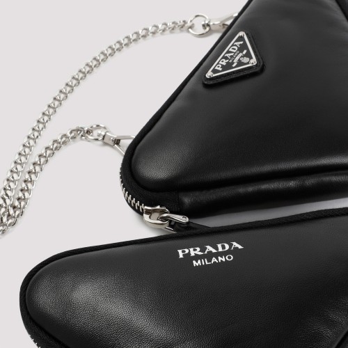 PRADA Leather Handbag, Silver Hardware