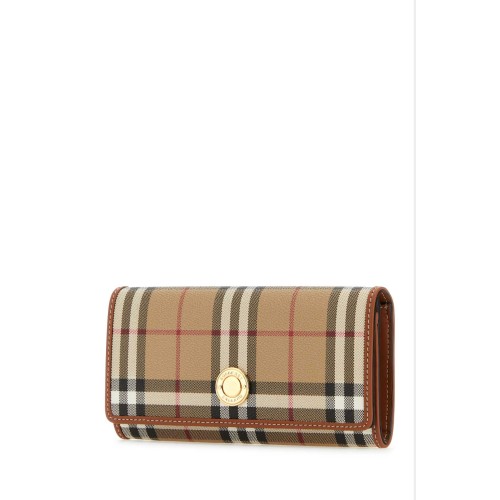 BURBERRY Vintage Check Continental Flap Wallet, gold hardware